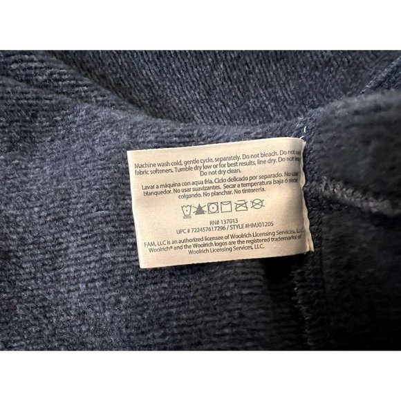 Woolrich Men's XL Long Sleeve Blue Pullover Quarter Snap Button Sweater - Picture 8 of 8